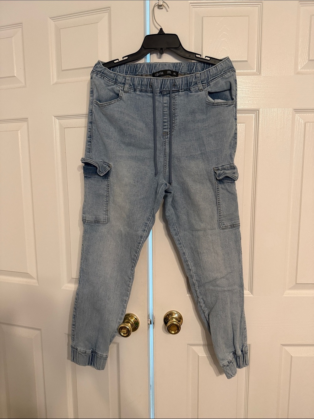 Absolutely Famous Light Blue Cropped Cargo Jeans